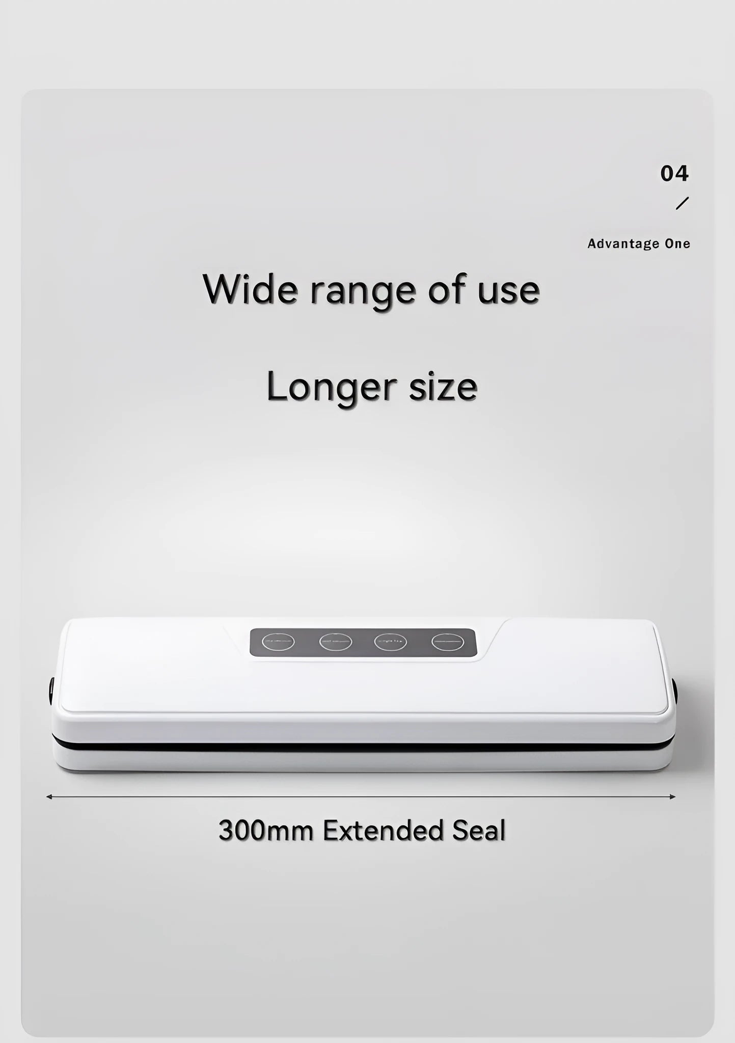Small white automatic vacuum sealing machine for home food preservation on a kitchen counter.