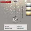 Adjustable pendant light in black or gold for living room and dining room, with cool white, warm light, or three-color light options.