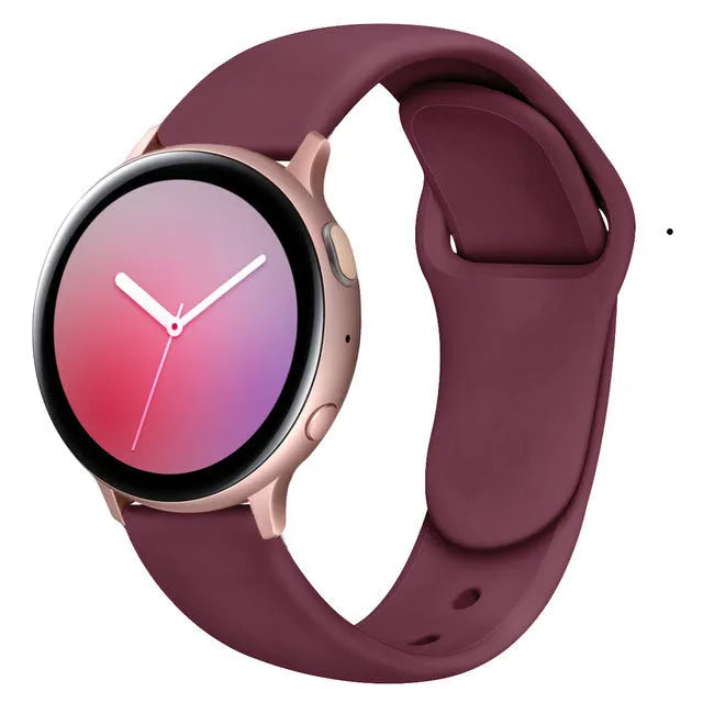 Samsung Galaxy Watch Active 2 sports strap with reverse buckle clasp in lilac silicone