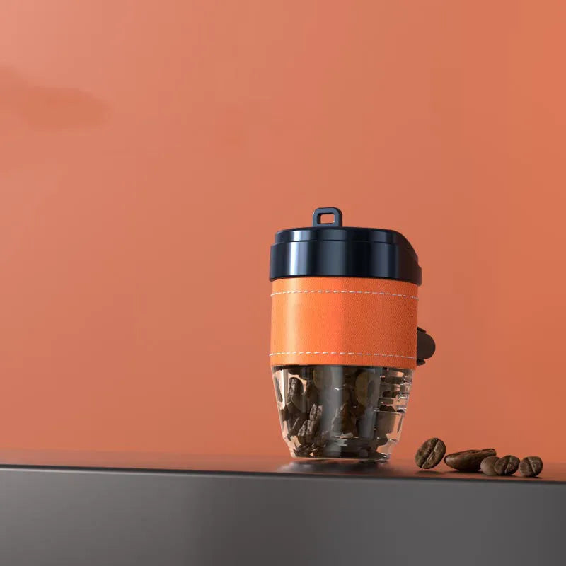 Coffee cup shaped car air freshener solid fragrance in plastic housing with decorative design
