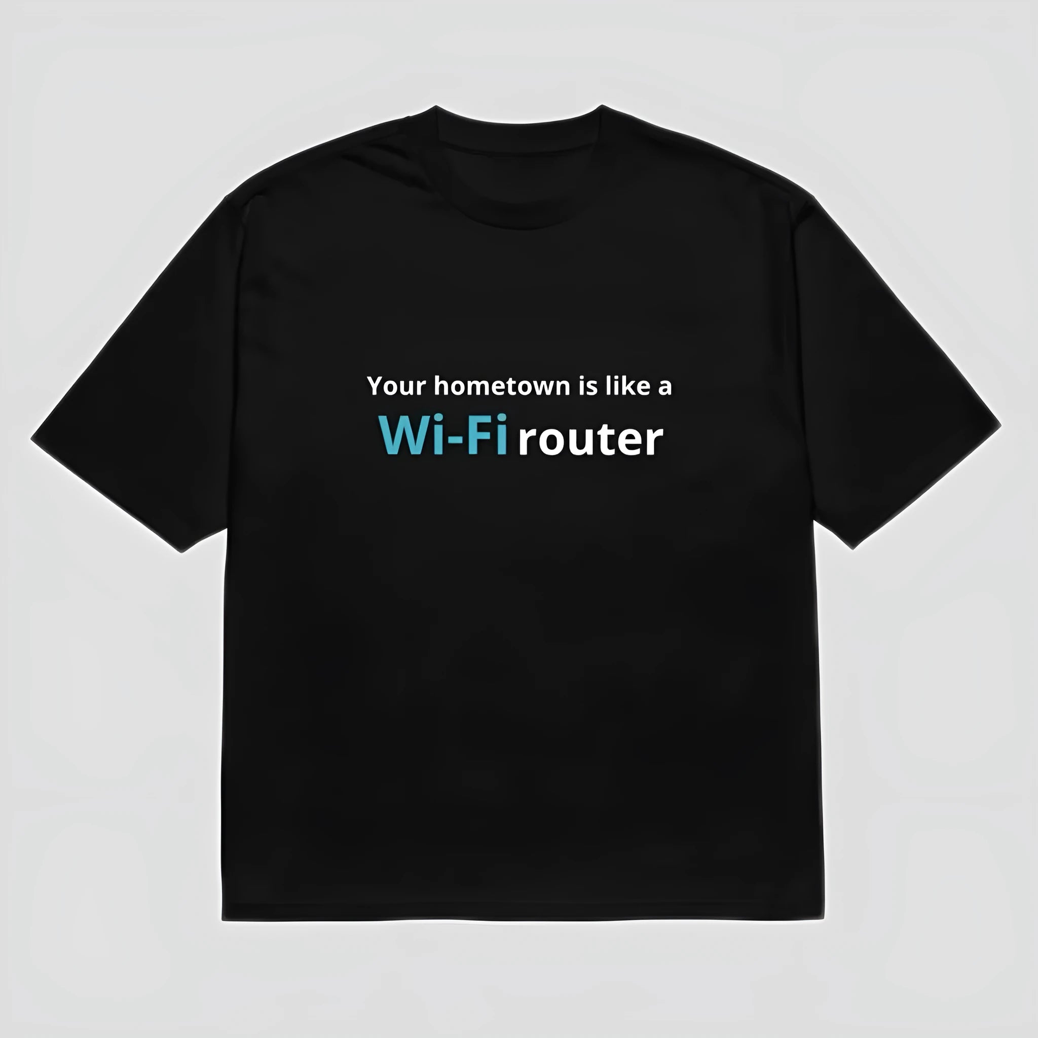 Men's black t-shirt with 3D printed cartoon pattern, short sleeves and round neck