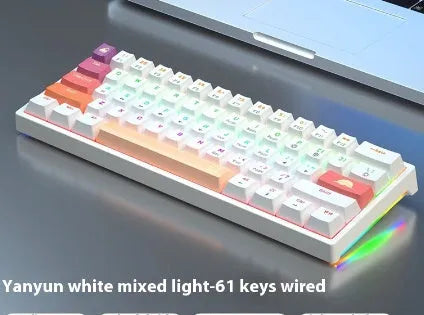 Small bluish black mechanical keyboard with 61 keys and hot-swap switch sockets