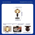 Zhonggu solid wood retro table lamp with touch dimming control and USB cable.