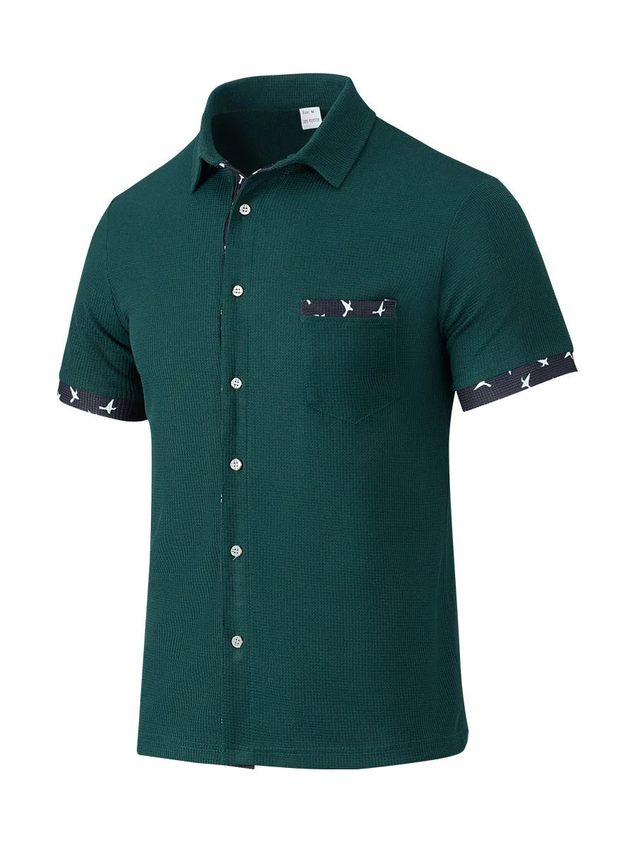 Men's loose casual floral print T-shirt shirt in black, polyester fibre, sizes S to XXXL