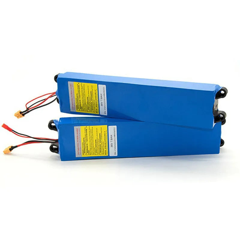 36V lithium-ion battery pack for an electric scooter with 10.4Ah, 7.8Ah, and 6.6Ah capacity options.