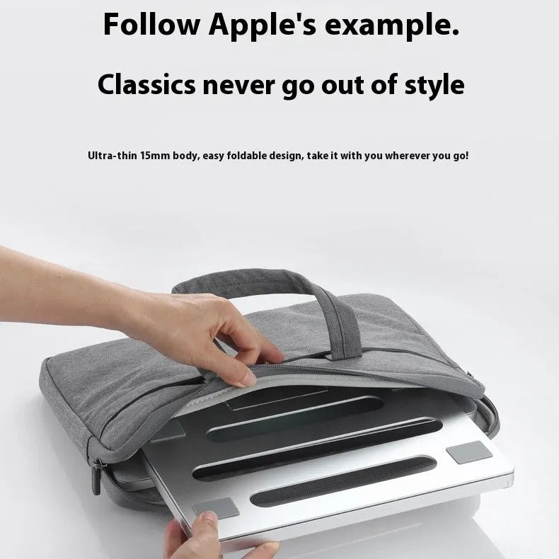 Aluminium alloy folding laptop cooling stand showing 270x210mm dimensions