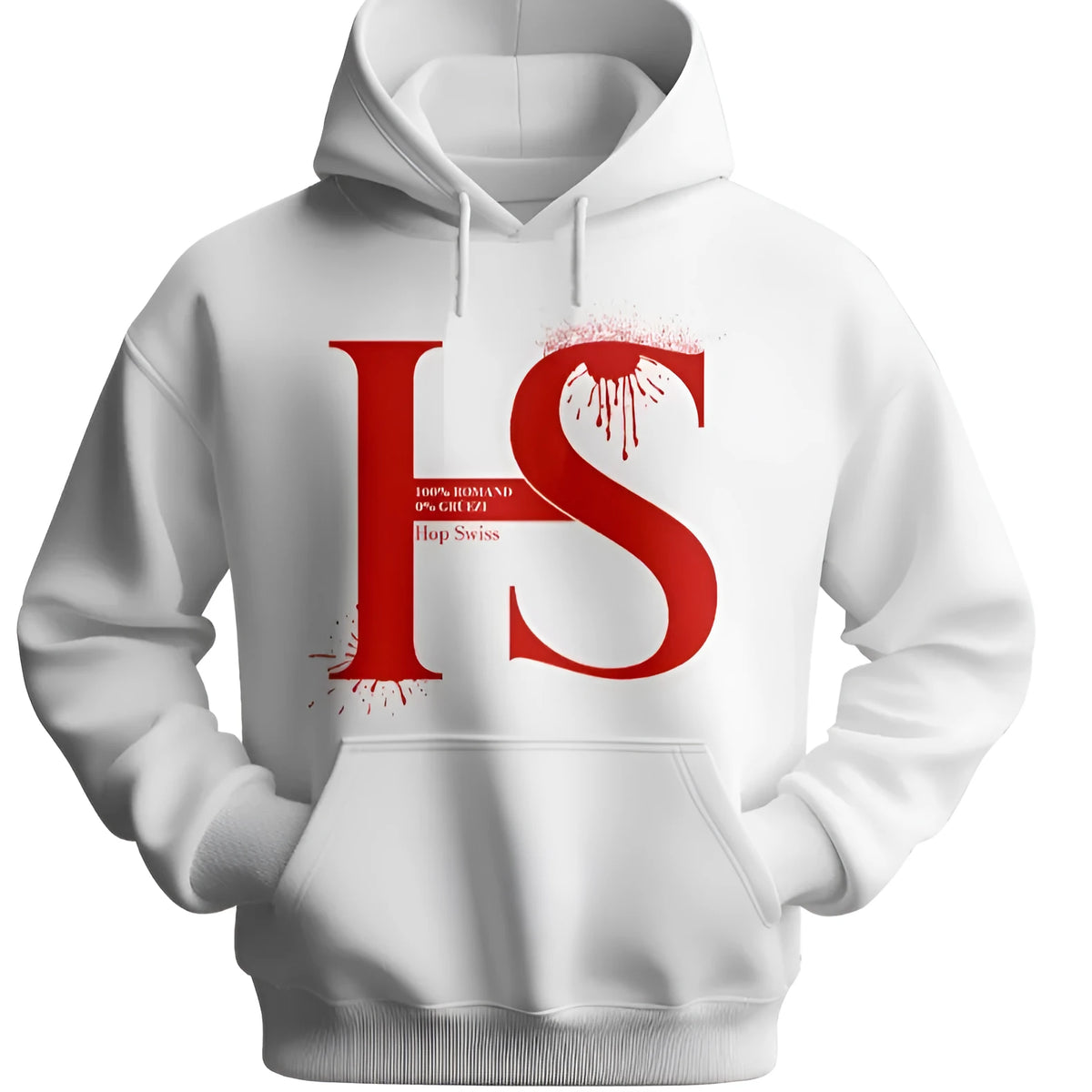 Men's hooded pullover hoodie, long-sleeved cotton blend sweatshirt with patch pocket, sizes S-XXXL