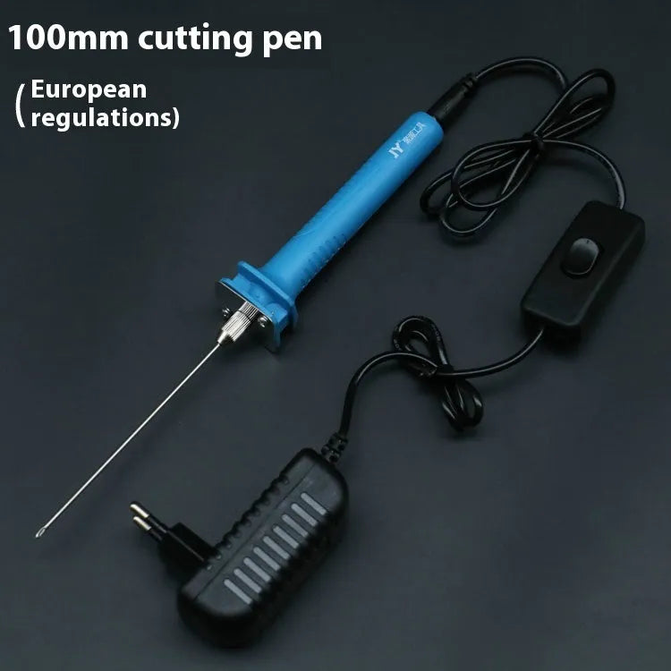 Blue electric heating cutter pen with plastic handle for cutting foam board and polystyrene materials