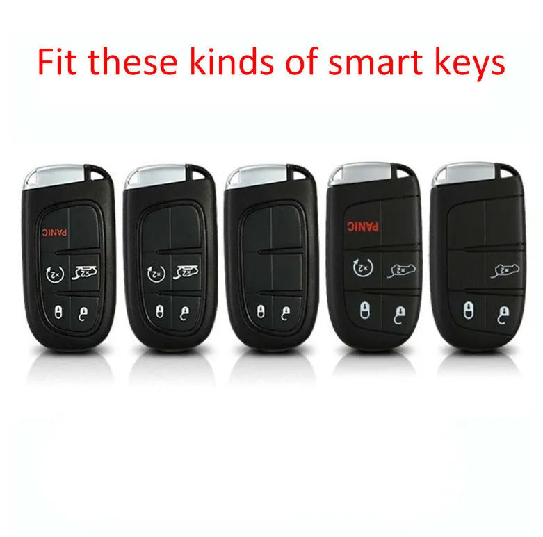 Carbon fibre pattern silicone protective case for Dodge Chrysler Fiat car remote key