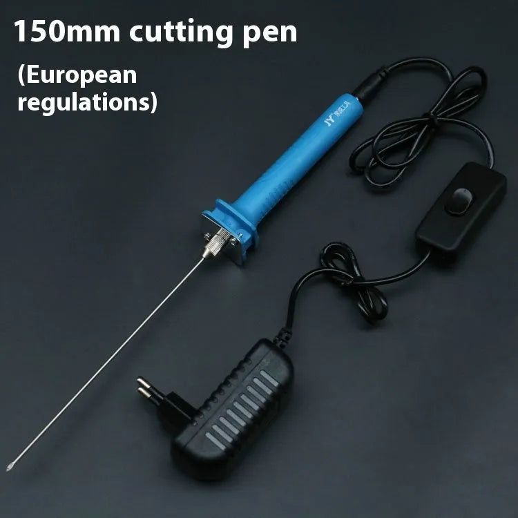 Blue electric heating cutter pen with plastic handle for cutting foam board and polystyrene materials