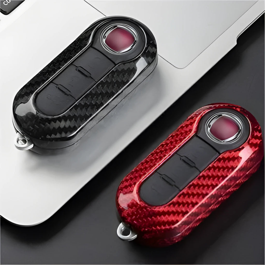 Carbon fibre and glass fibre car key cover replacement shell sets in three colour options