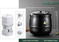 10L black electric heating soup pot with stainless steel insulation and large mouth cover