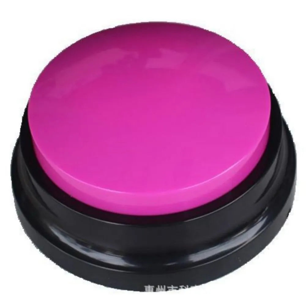 Circular voice recording button for dog training in multiple colour options