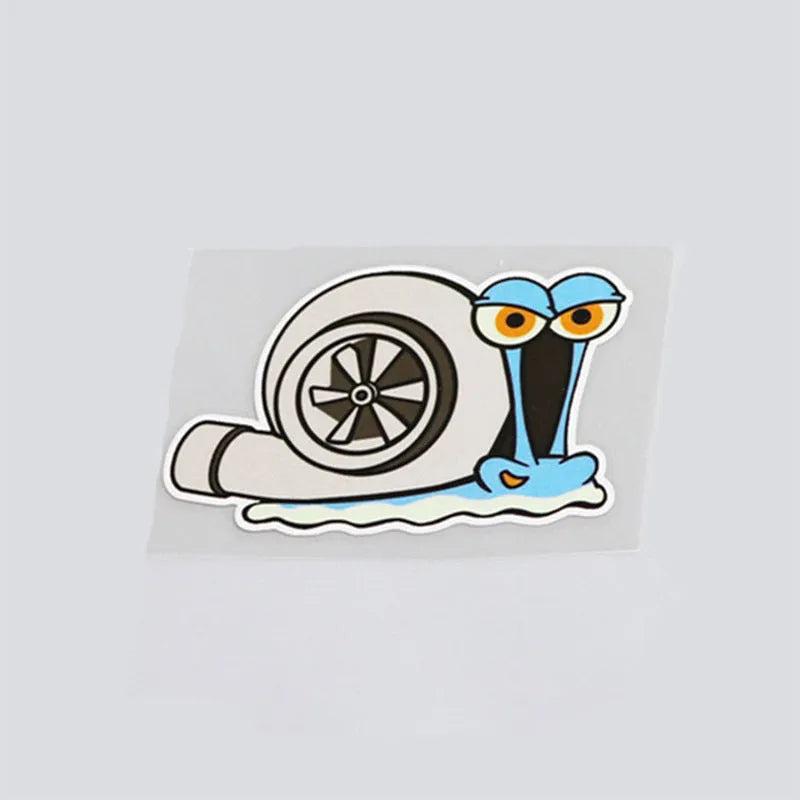 Reflective snail car sticker with cartoon design measuring 12cm by 8cm for bumper decoration