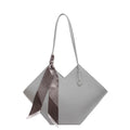 Women's black PU shoulder bag showing sandwich pocket compartments and 43cm width