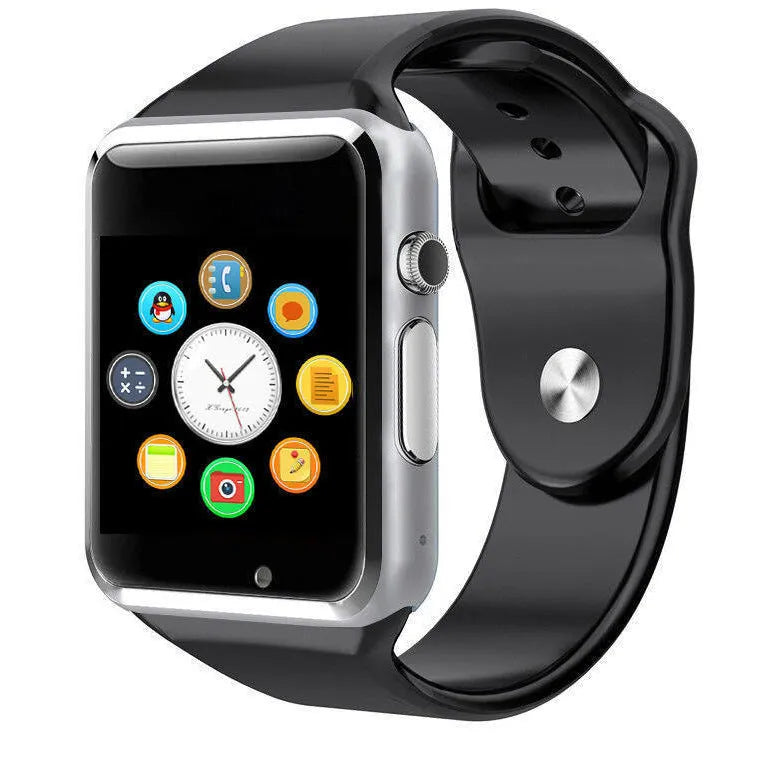 A1 Smart Watch Android compatible device with Bluetooth and GSM SIM card slot in eight colour options