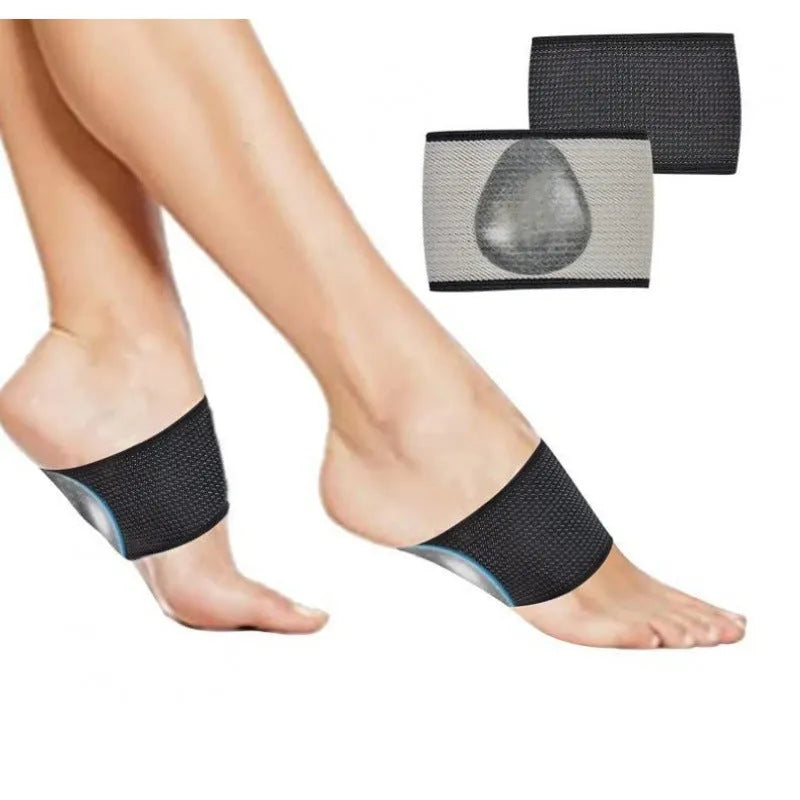 Elastic arch support foot bandage in heart-style and ordinary designs with PU construction