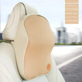 Memory foam car headrest pillow and lumbar support pillow set in coordinating colour