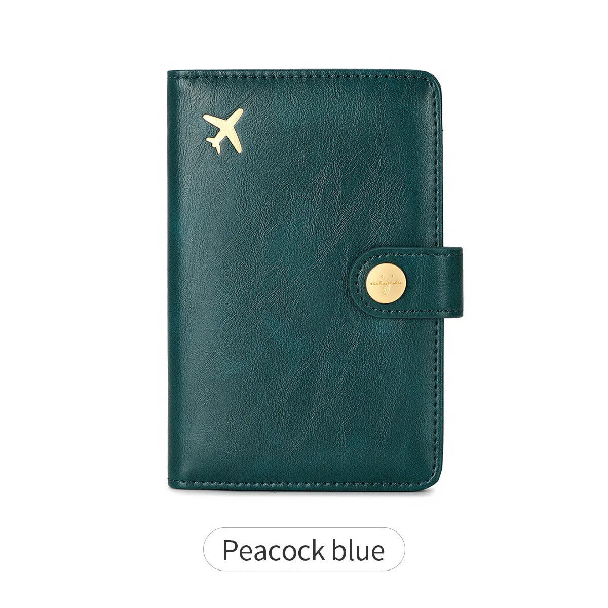 PU leather passport holder wallet with RFID blocking in multiple colour options showing compartments and sewing detail