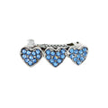 3cm rhinestone alloy peach heart barrette in white, pink, or blue for children's hair or pet ornaments