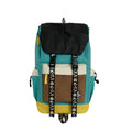 Oxford cloth backpack in black, green or red with 32cm width and 46cm height dimensions