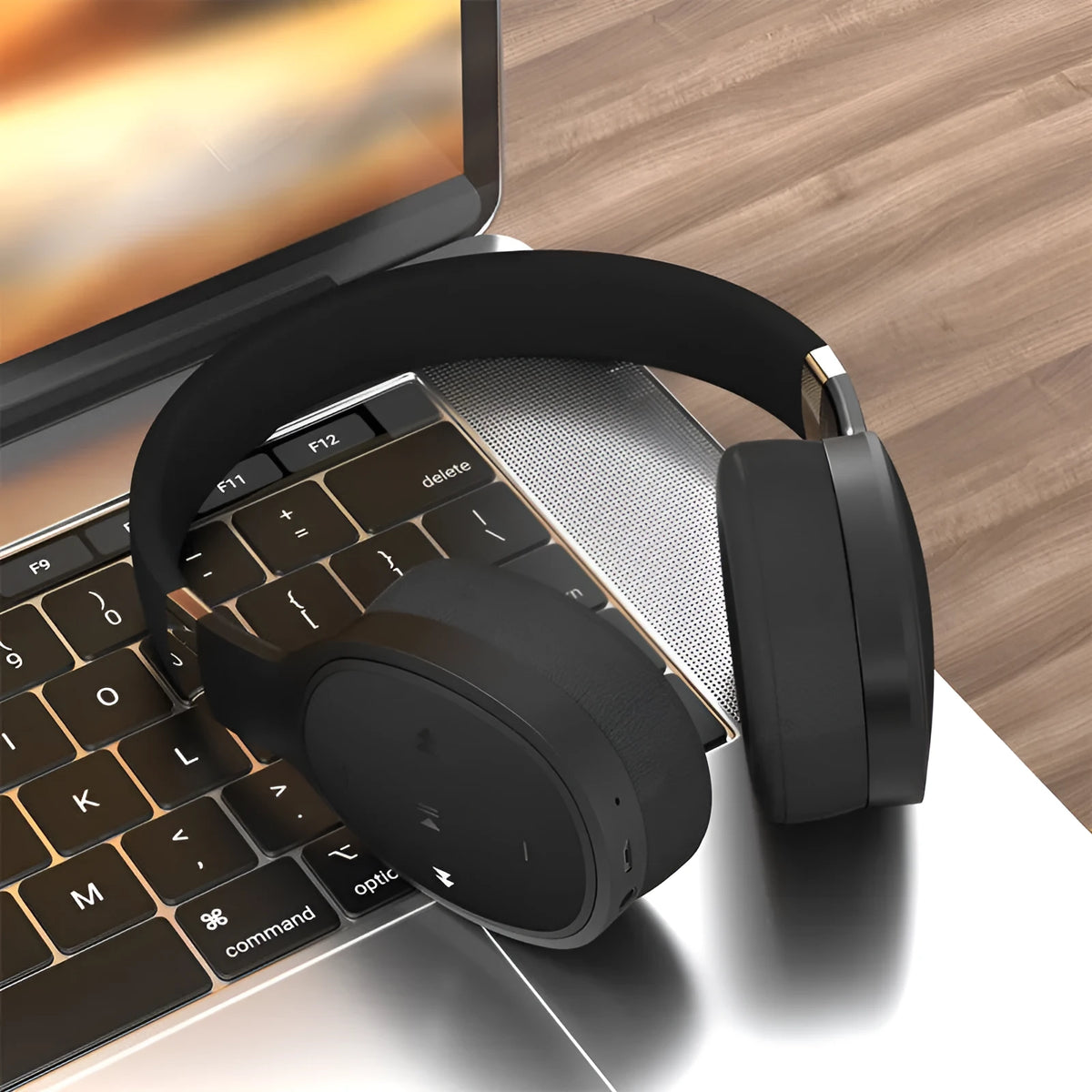 Folding wireless Bluetooth sports headphones in black, white, grey, or blue with 40mm speakers