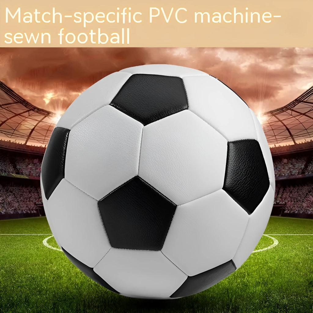 PVC football in No. 3, No. 4, and No. 5 sizes with machine-seam construction for training and matches.