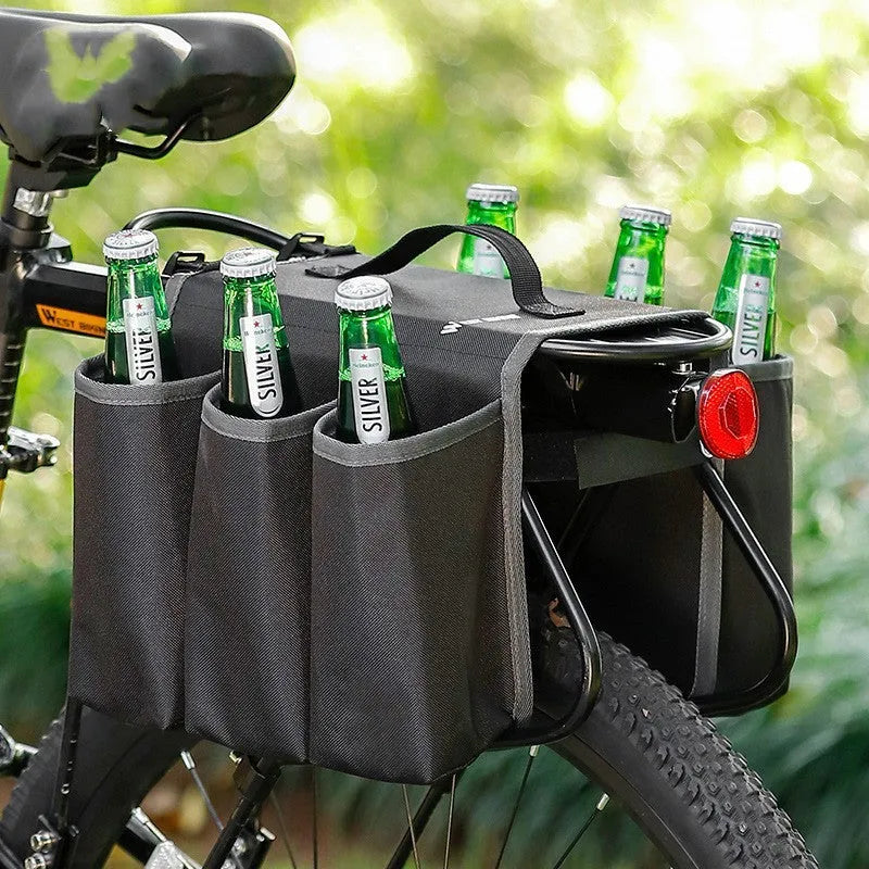 Bicycle double-sided anti-scratch beverage shelf bag in black or orange colour