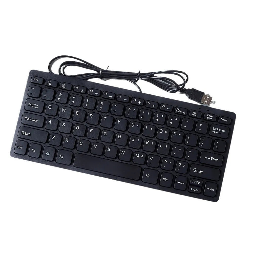 USB wired mini keyboard in black, white, pink or blue colours with compact 280mm design