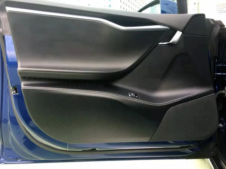 Carbon fibre protective film for Tesla Model S car door control areas