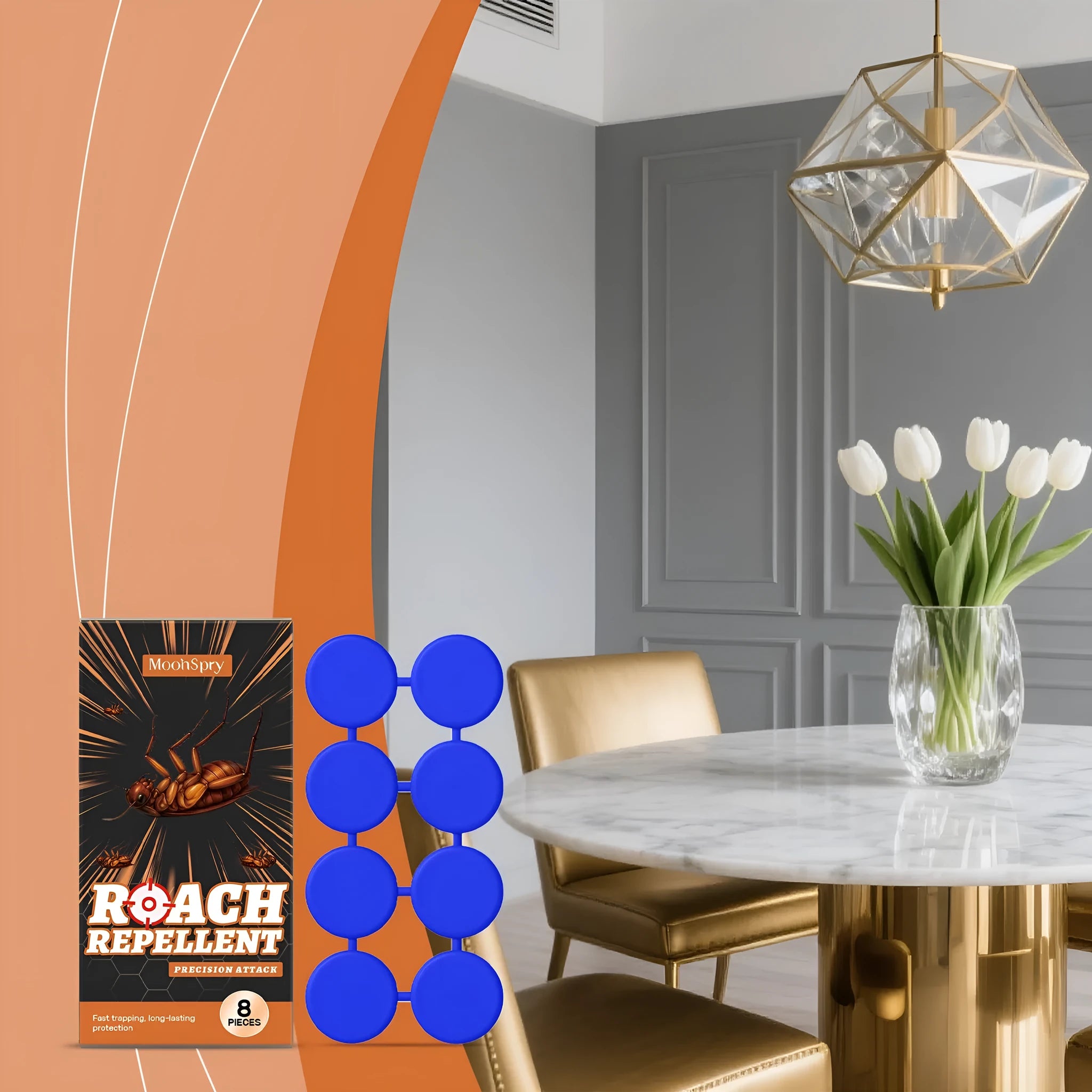 Indoor kitchen cockroach killer bait sticker traps with adhesive glue and bait inserts