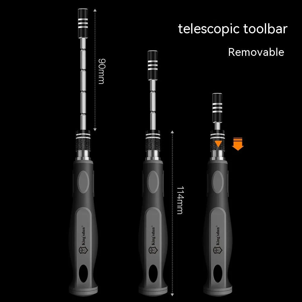 32 in 1 screwdriver set with 30 bits in compact black storage case showing CRV steel construction