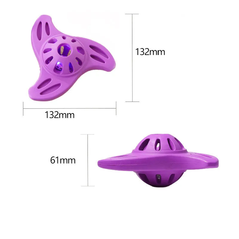 Blue or purple bite resistant boomerang dog toy for large breeds with molar cleaning edge design
