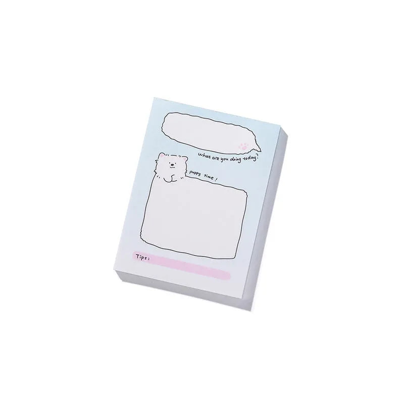 Colourful cartoon sticky note pad with heart design, 50 sheets, three size options