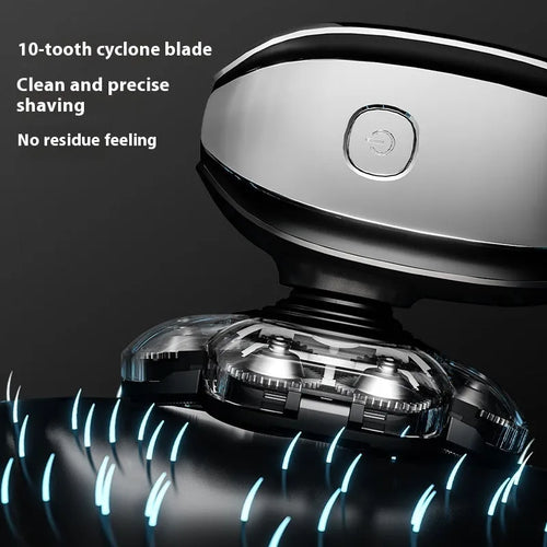 Black 6-in-1 rechargeable haircut kit with multiple attachments including hair clipper, shaver, and grooming tools