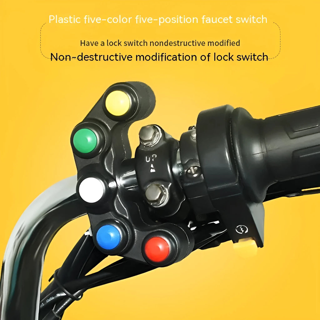 Plastic five-colour five-position motorcycle accessory switch panel with 52cm cable