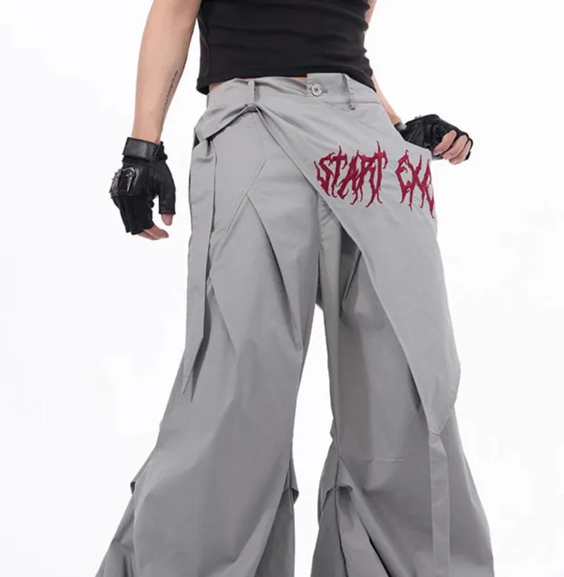 Boys wide-leg summer trousers in refined Korean style solid colours black and grey