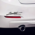 Reflective rectangular bumper sticker measuring 16cm by 3.8cm in black, white, and multi-colour options.