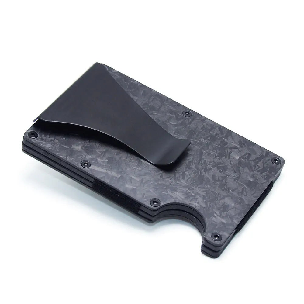 Carbon fibre and aluminium geometry card holder wallet with gift box in multiple colour options