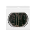 Eight-piece vacuum cleaner accessory set with small suction heads for detailed dust collection