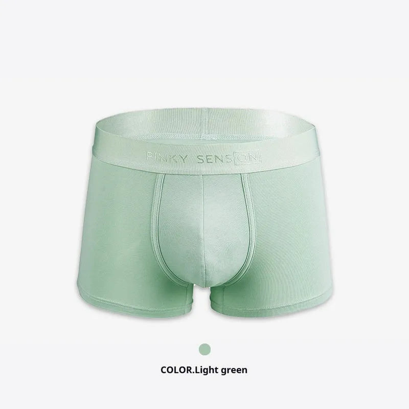 Men's solid colour cotton underwear boxers in black, white, silver grey and light green