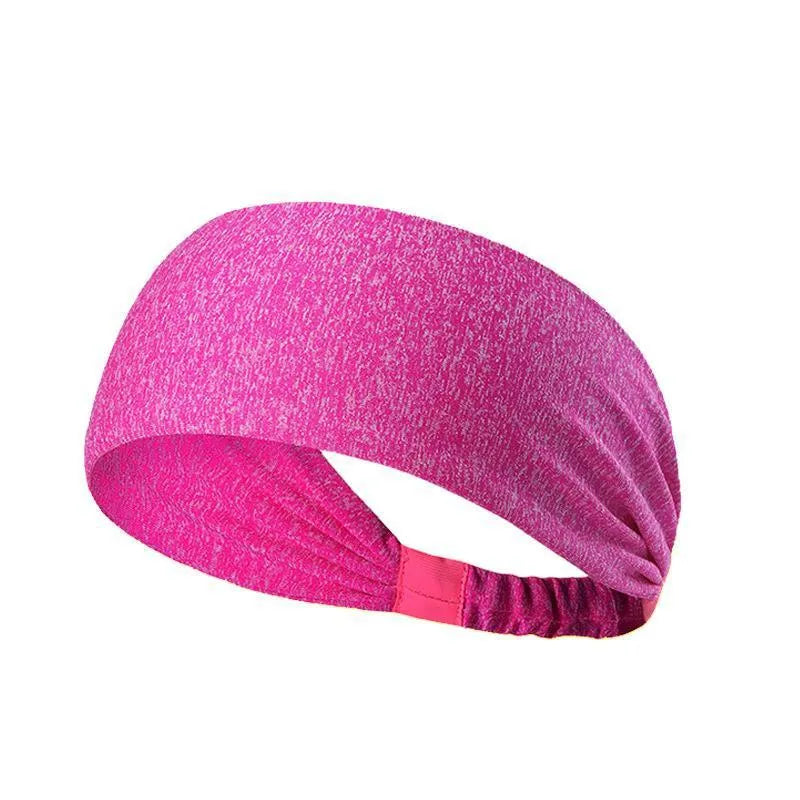 Women's quick-drying antiperspirant yoga hair band in polyester fibre, striped and solid colour options