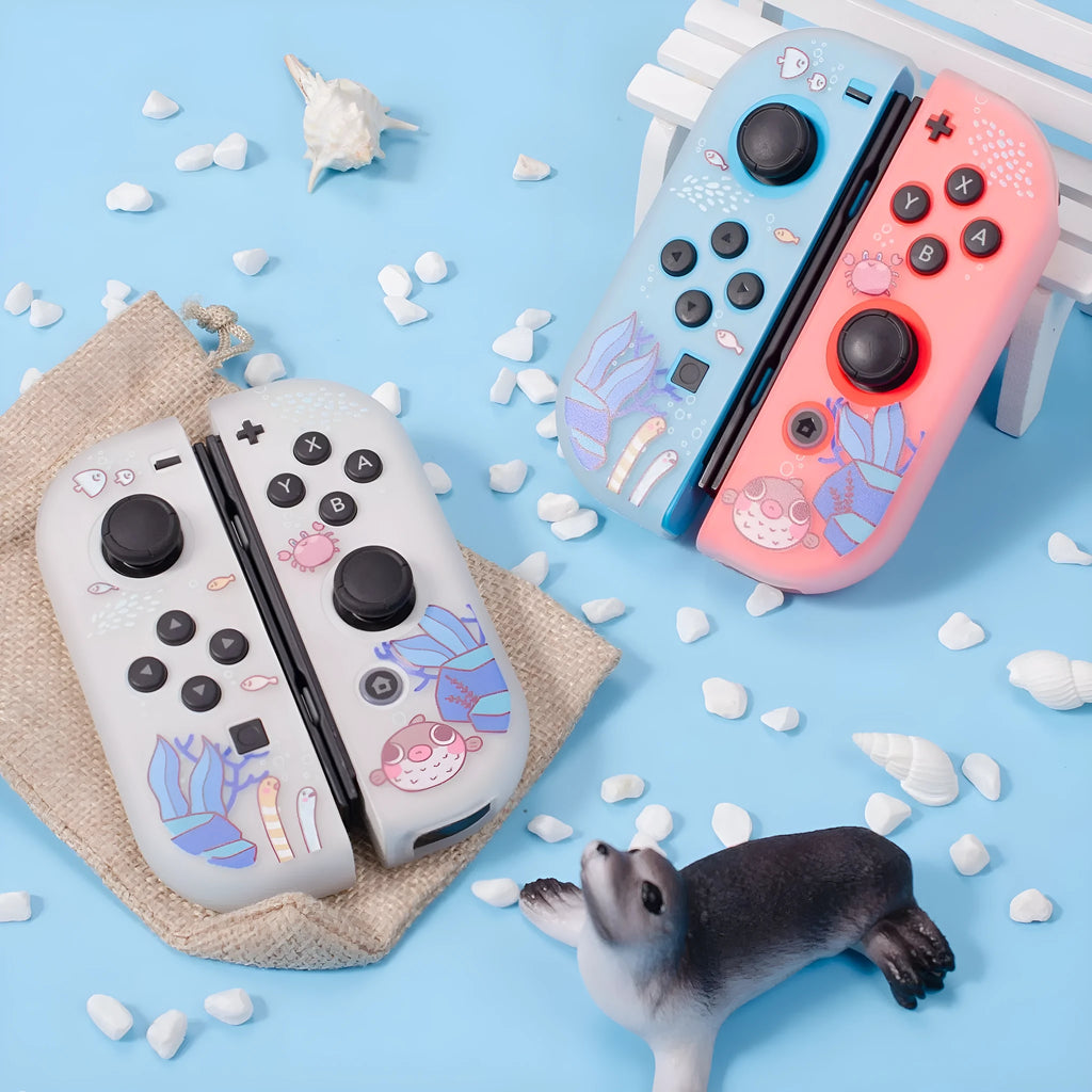 Nintendo Switch protective case with submarine seabed design for OLED and standard models