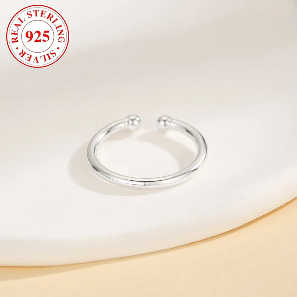 S925 sterling silver simple open toe ring for women in white gold colour F031, 925 silver purity, single toe ring
