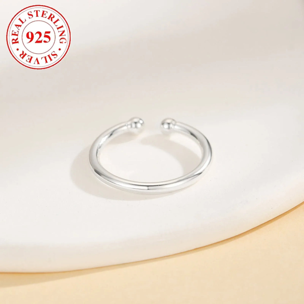S925 sterling silver simple open toe ring for women in white gold colour F031, 925 silver purity, single toe ring