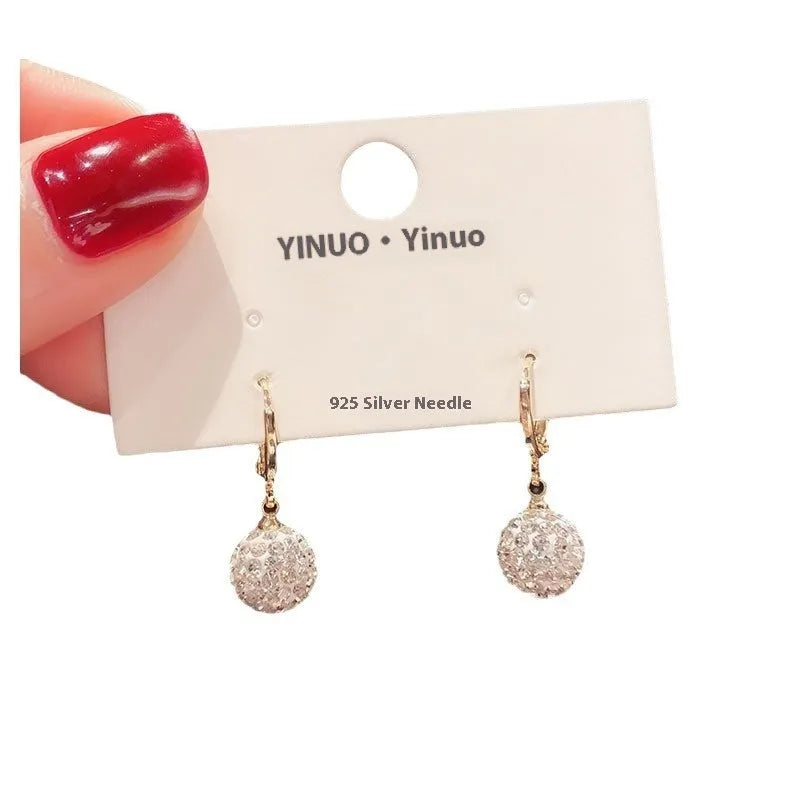 Copper geometric earrings with zircon stones and electroplated rose detail in various colour options for women