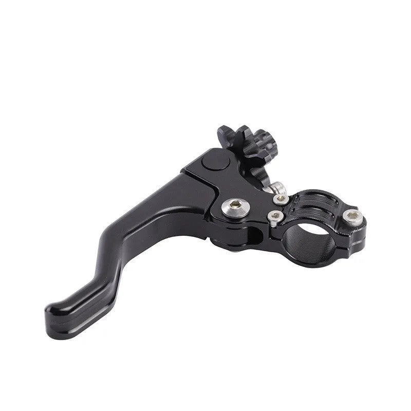 Motorcycle clutch lever accessories in aluminium alloy with two-finger design showing colour options