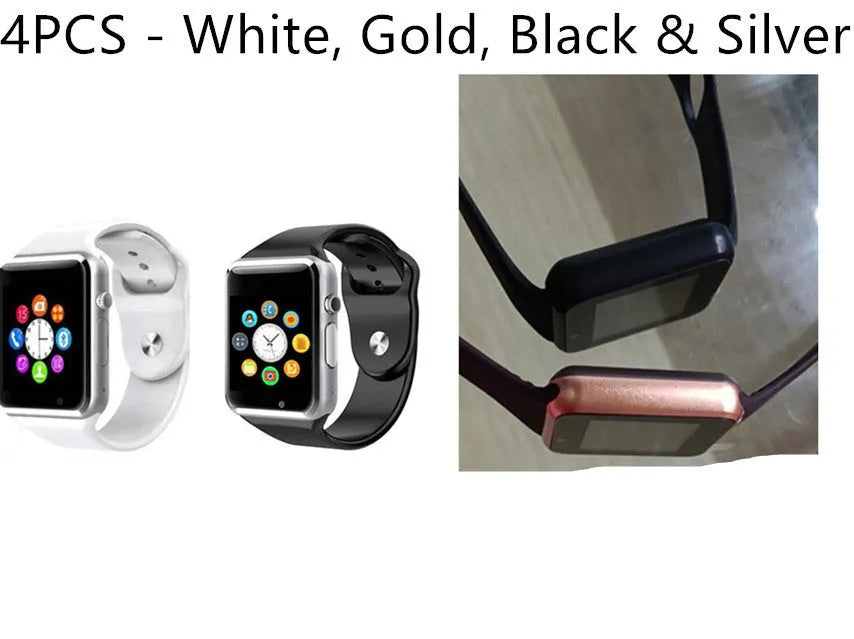 A1 Smart Watch Android compatible device with Bluetooth and GSM SIM card slot in eight colour options