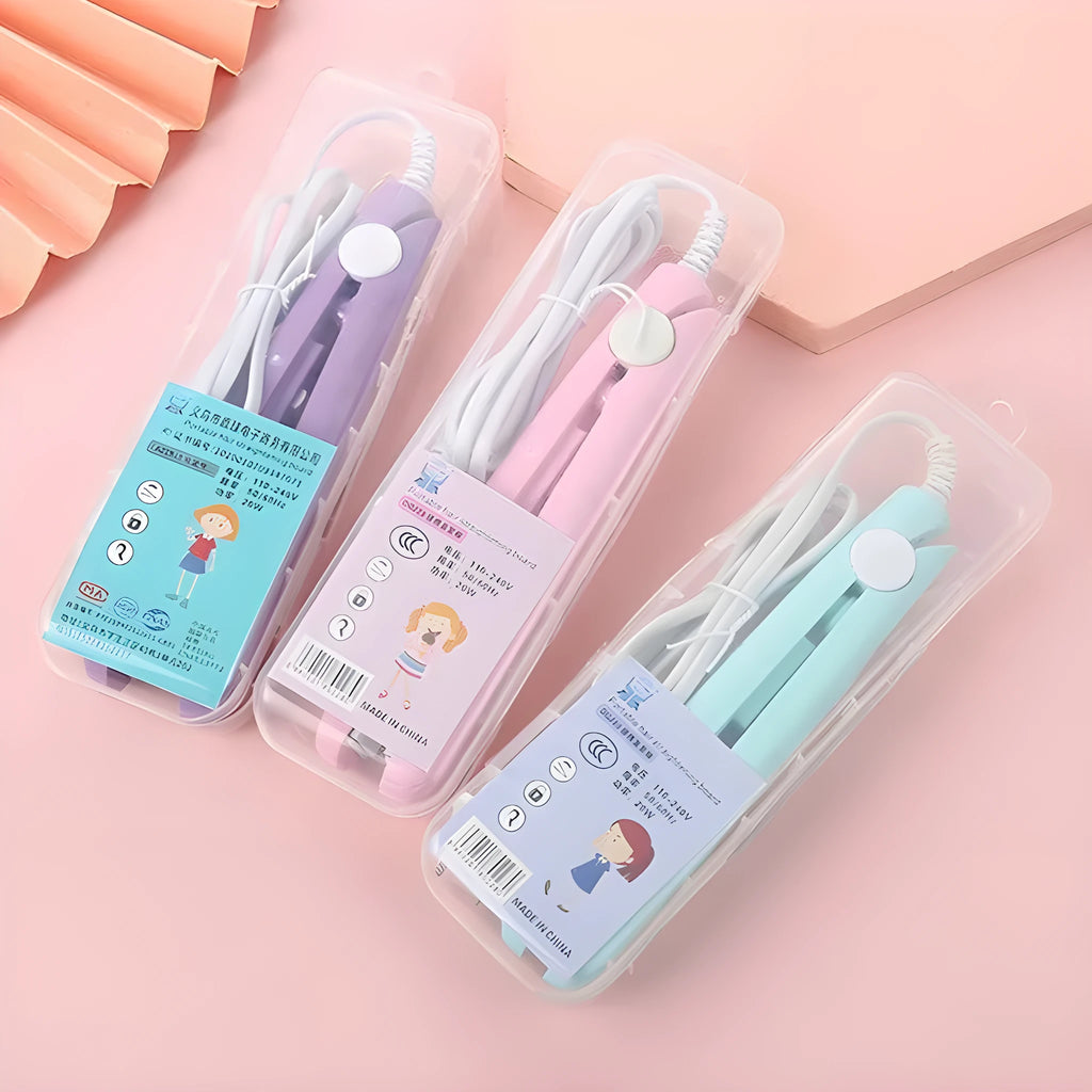 Mini hairdressing splint and storage box for styling bangs, available in blue, pink, purple, white, or yellow.