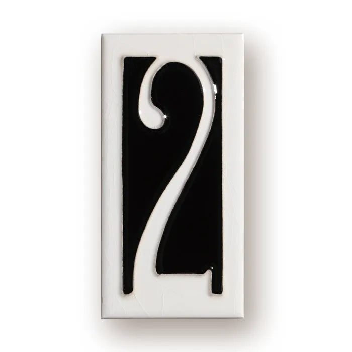 Handmade retro enamel art ceramic doorplate showing number design options on a 76mm by 152mm plate.